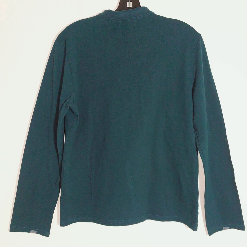 The Key Women's Long Sleeve Polo Shirt Collared Top Forest Green Size S EUC - Picture 2 of 10